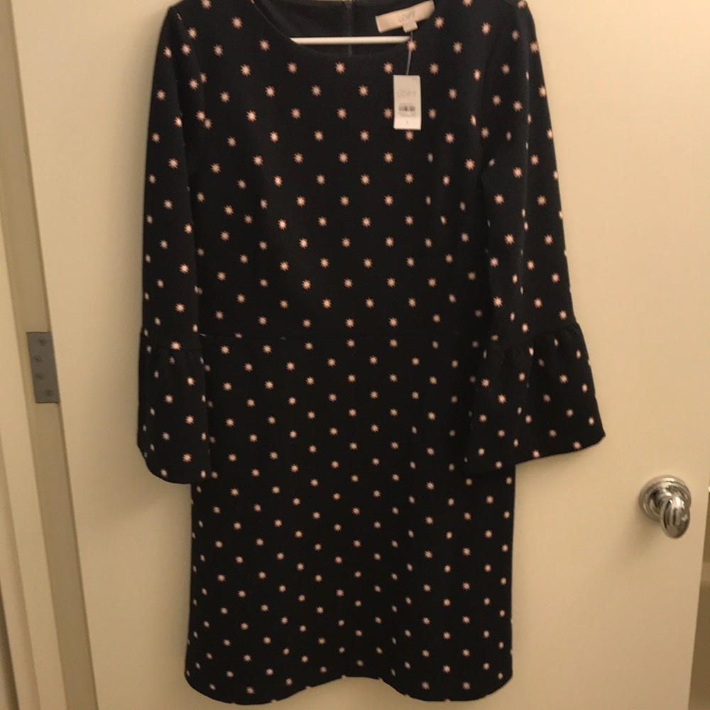 Loft Dress with Bell Sleeves - Size 6